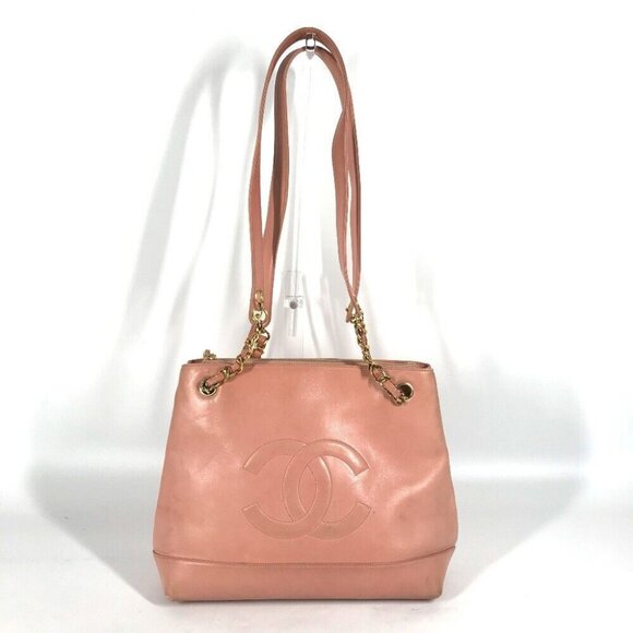 CHANEL Shoulder Bag CC CC Mark Chain Tote Bag Leather pink - Picture 1 of 16